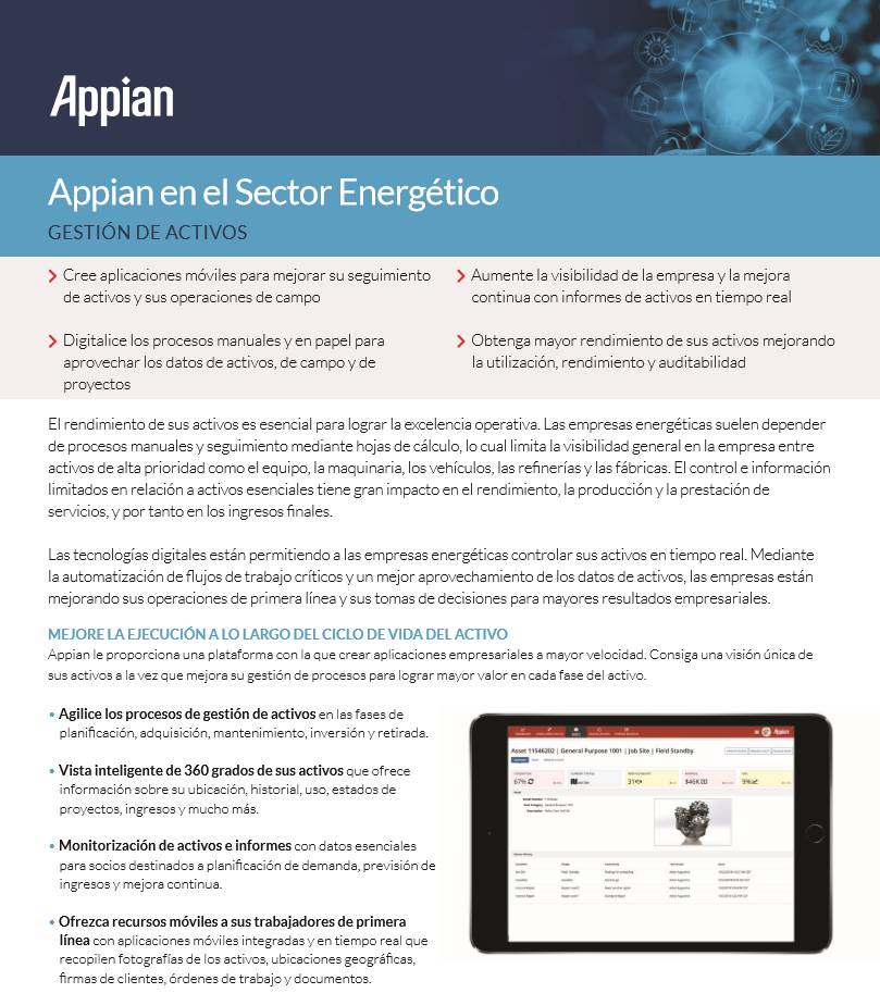 Appian en el Sector Energético: Gestión de activos