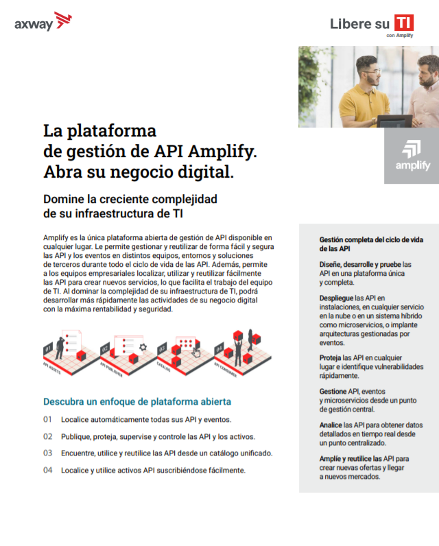 La plataforma de gestión de API Amplify. Abra su negocio digital.