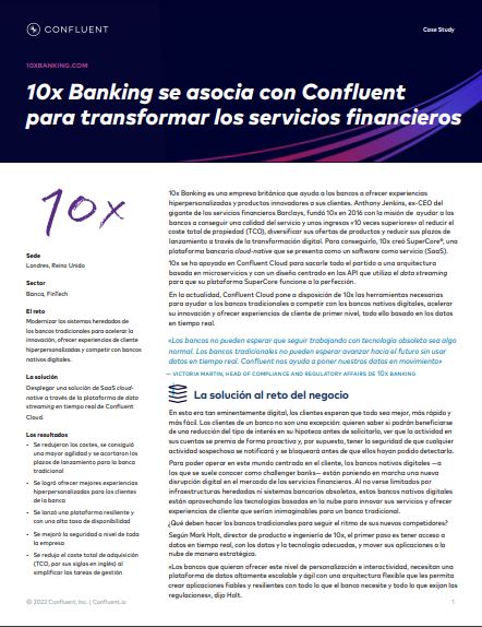 Por qué 10x Banking eligió a Confluent para impulsar su principal plataforma bancaria digital